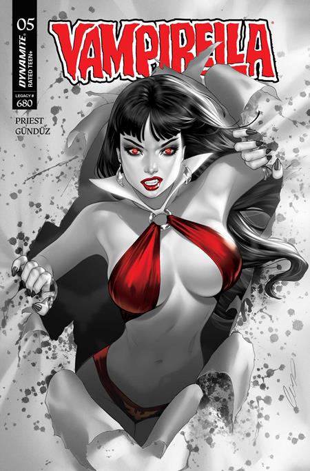 VAMPIRELLA (2025) #5 CVR P INCENTIVE 1:7 ELIAS CHATZOUDIS B&W PRESALE 9/10