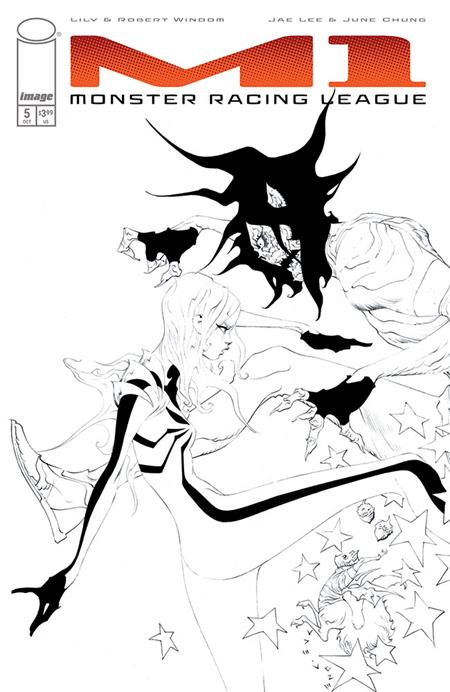 M1 Monster Racing League #5 Cover C 1:25 Jae Lee B&W