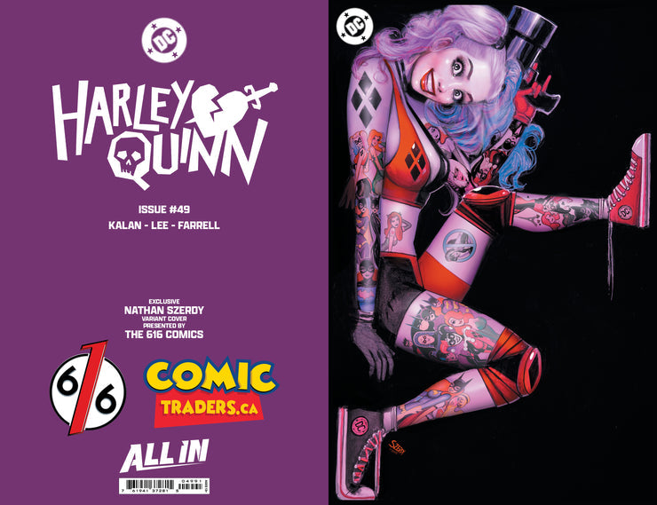 HARLEY QUINN #49 NATHAN SZERDY EXCLUSIVE VIRGIN FOIL VARIANT TATTOO