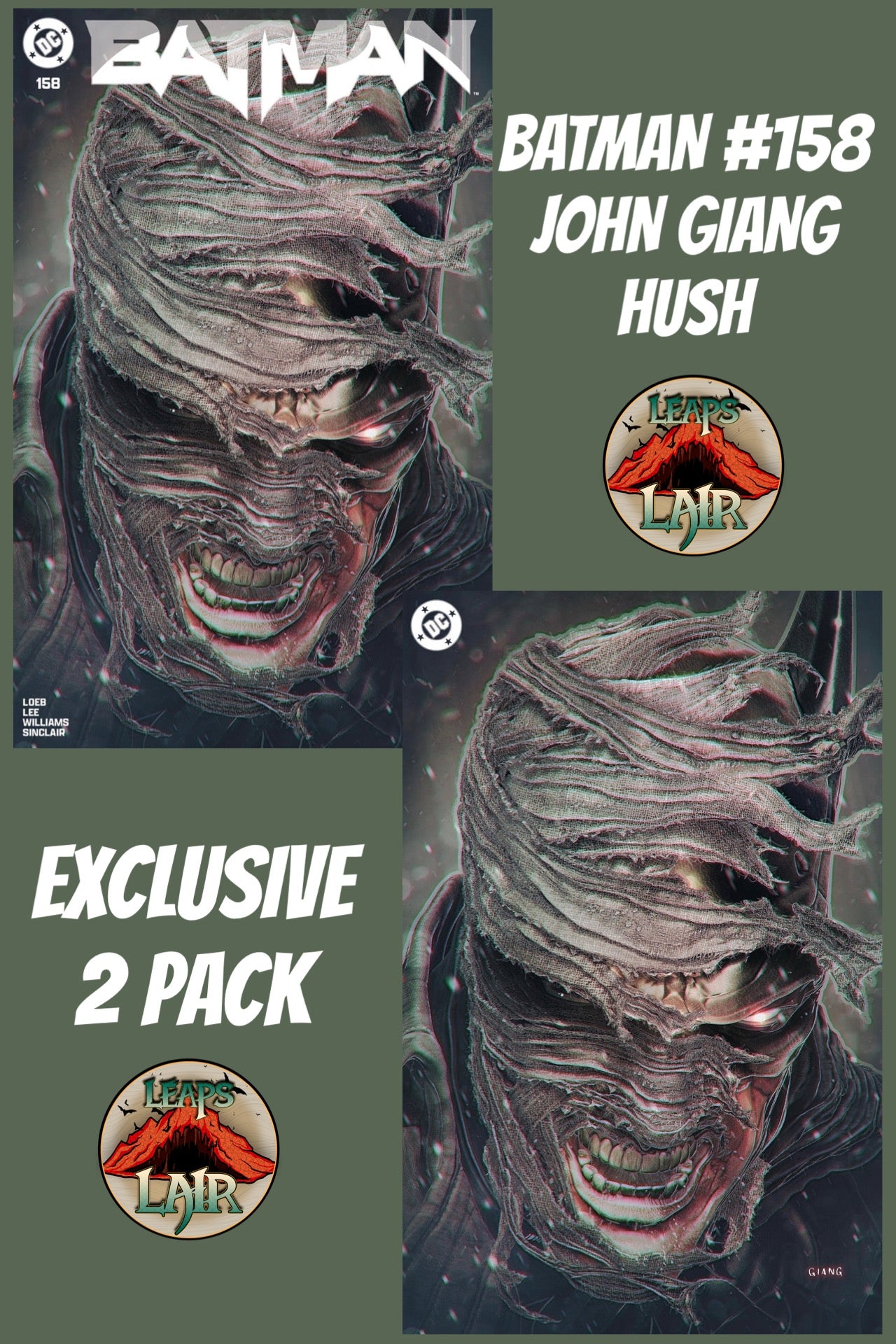 BATMAN #158 JOHN GIANG EXCLUSIVE VARIANT 2 PACK HUSH