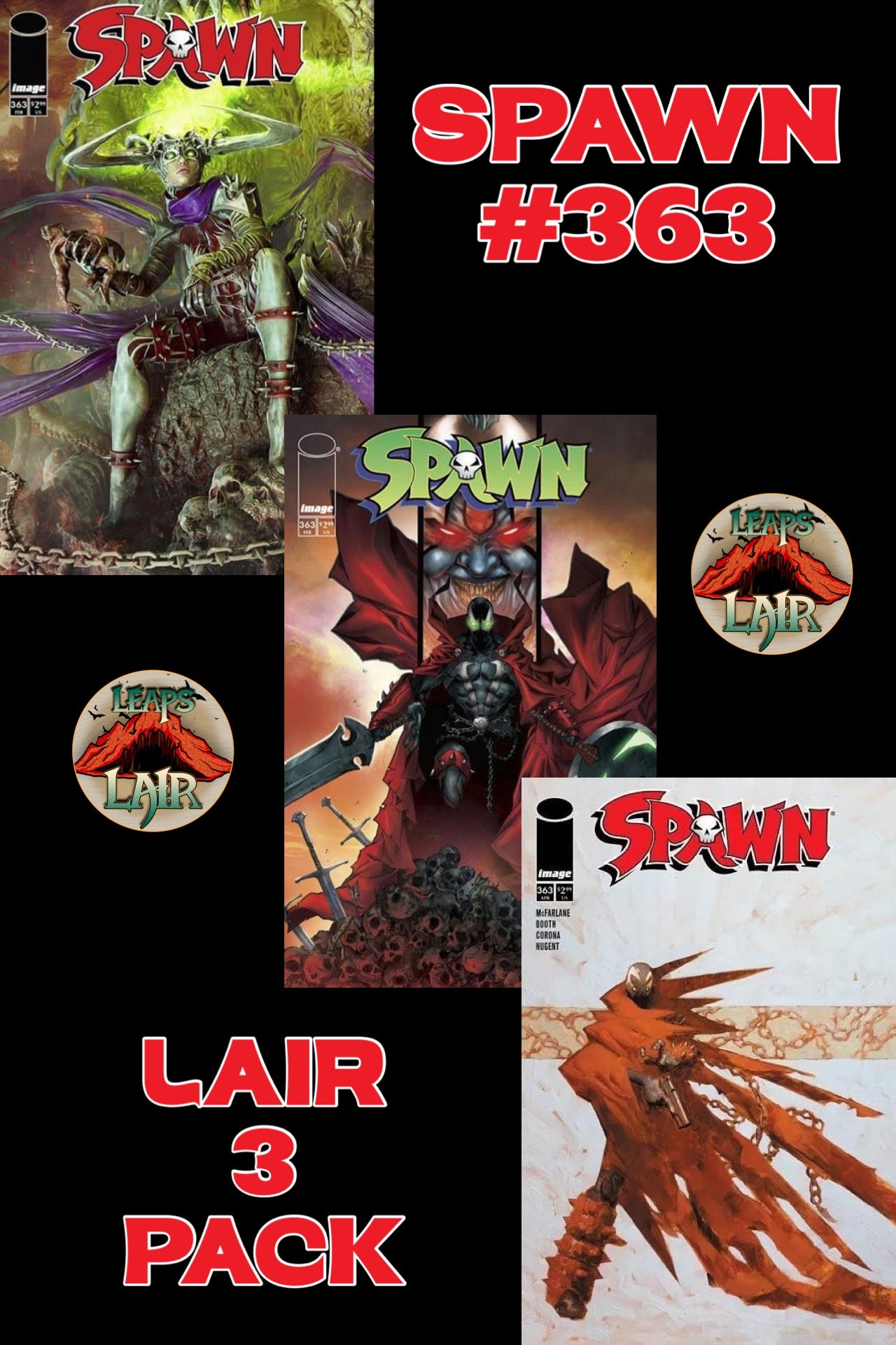 SPAWN #363 CVR A, B & C BJORN BARENDS, VON RANDAL & EDWARD DELANDRE 3-PACK
