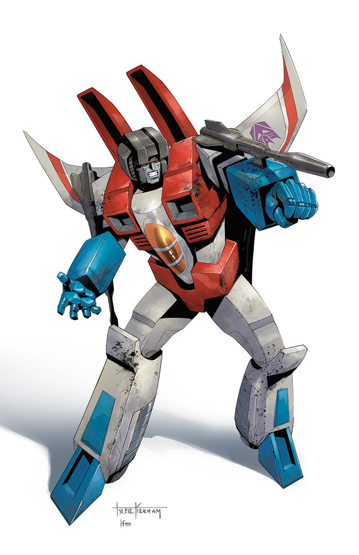 TRANSFORMERS #18 STARSCREAM NEGATIVE SPACE TYLER KIRKHAM VIRGIN VARIANT SET