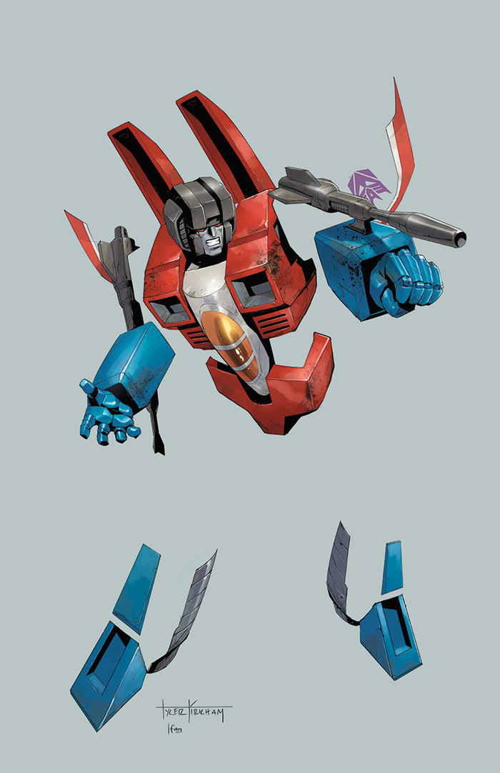 TRANSFORMERS #18 STARSCREAM NEGATIVE SPACE TYLER KIRKHAM VIRGIN VARIANT SET
