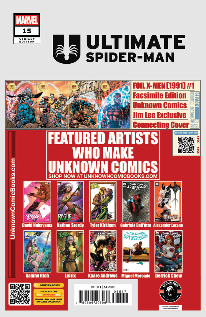 ULTIMATE SPIDER-MAN #15 UNKNOWN COMIC MIRKA ANDOLFO EXCLUSIVE TRADE DRESS KISSING COVER