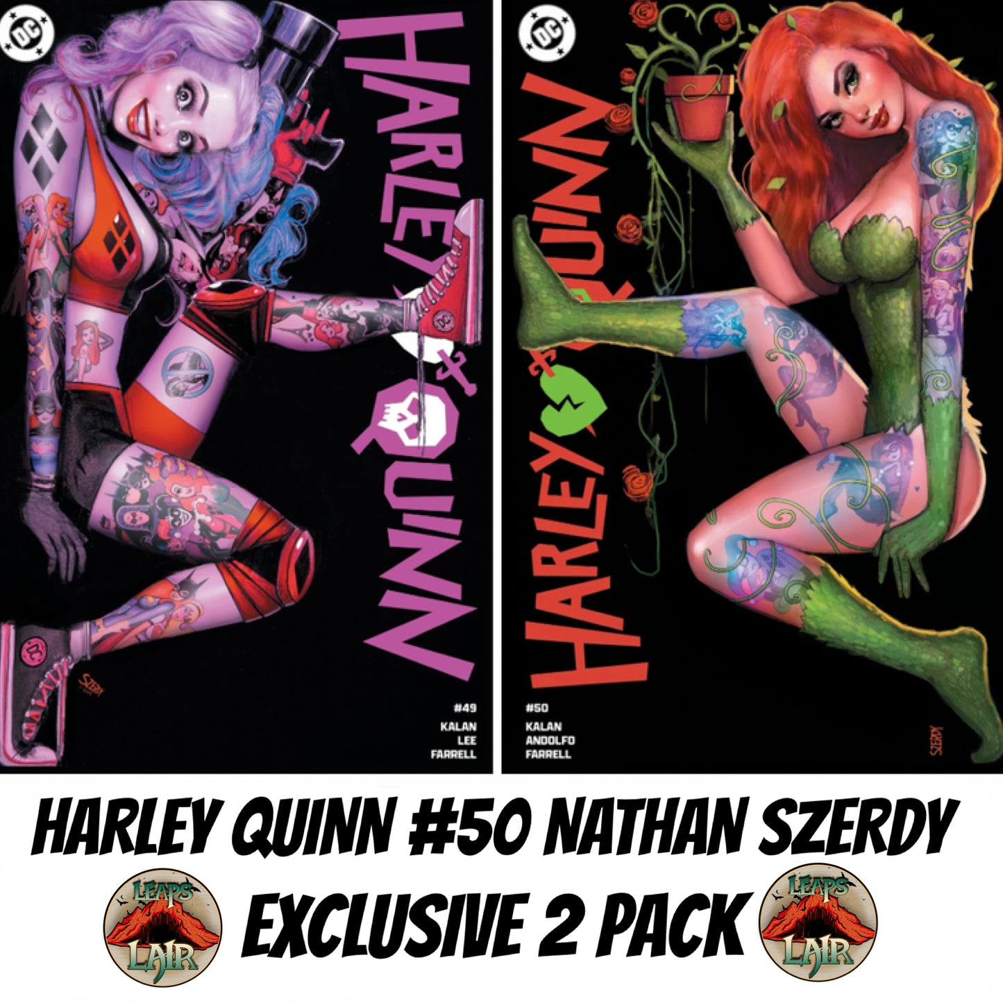HARLEY QUINN #49-50 NATHAN SZERDY TRADE DRESS VARIANT SET LTD 3000