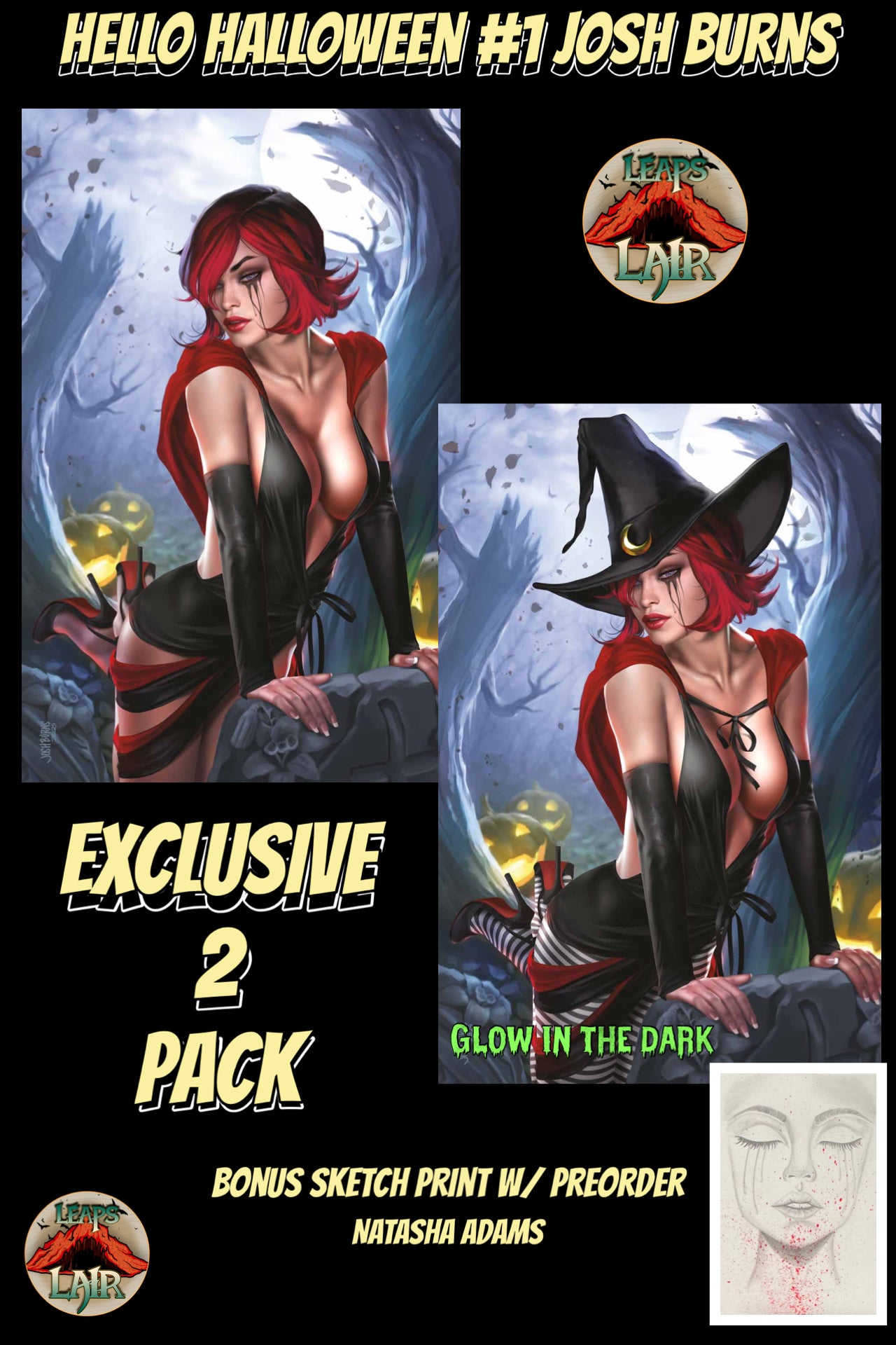 HELLO HALLOWEEN #1 β LeapsLair Exclusive | Josh Burns Virgin & GITD 2PK LTD 250 Presale 10/22