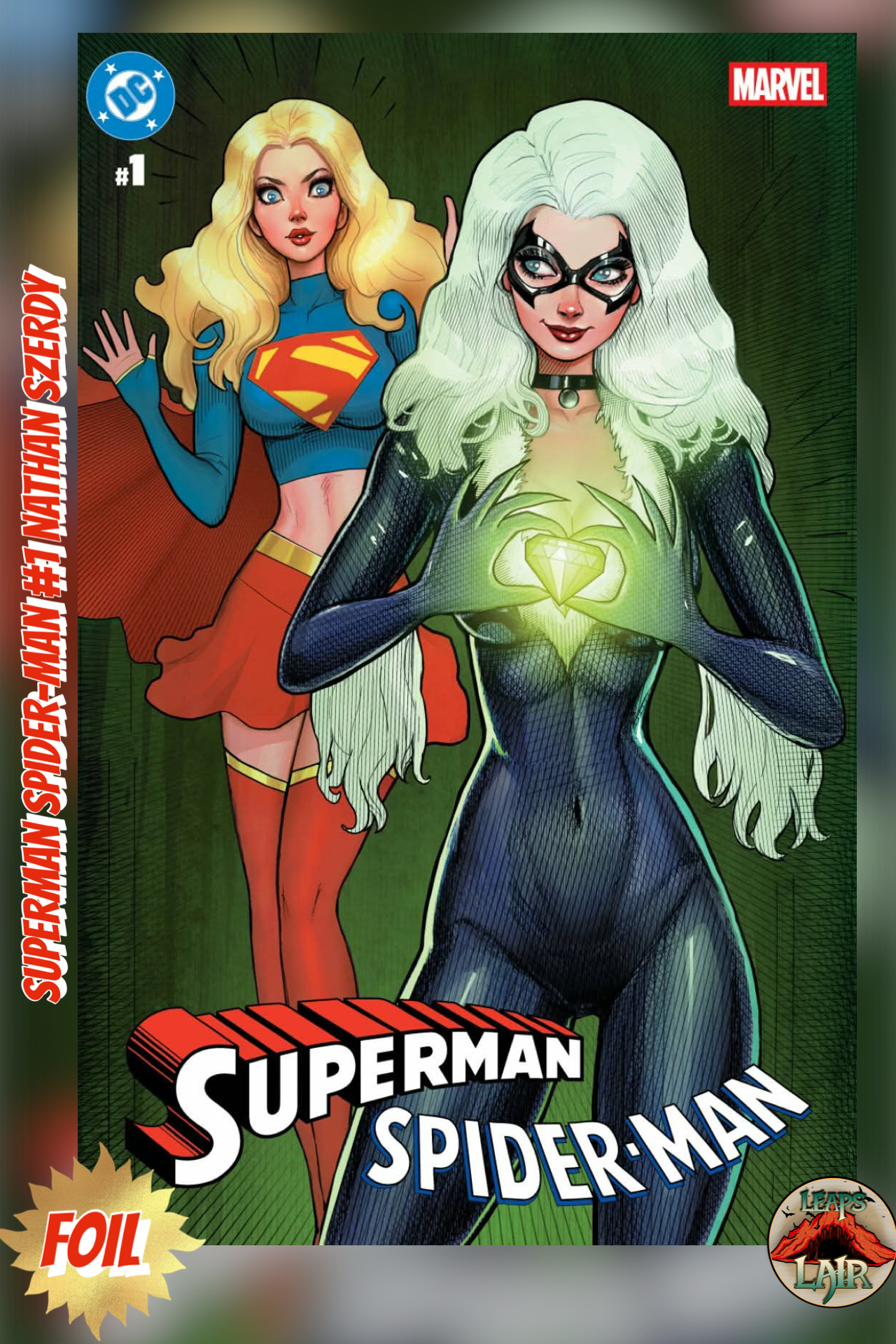 Superman Spider-Man #1 Nathan Szerdy LeapsLair Foil Trade LTD 1000 PREORDER 3/25