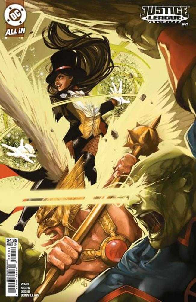 Comic book cover of 'Justice League Unlimited #21 Cover E Don Aguillo Card Stock Variant'