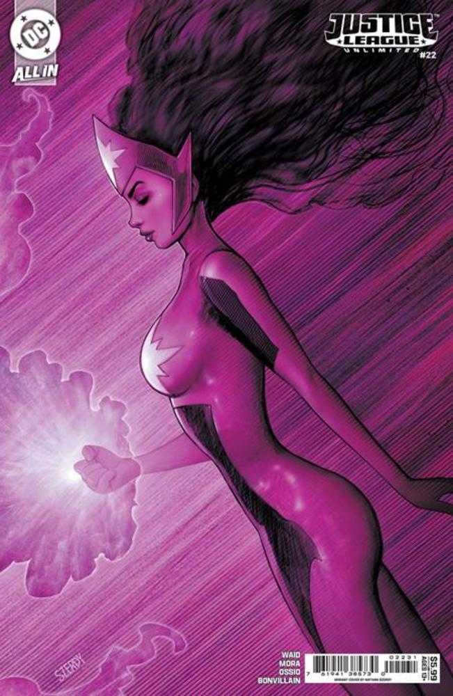 Comic book cover of 'Justice League Unlimited #22 Cover C Nathan Szerdy Card Stock Variant PRESALE 8/26'