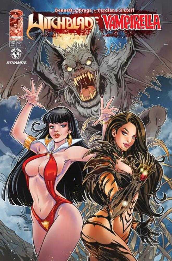 Comic book cover of 'Witchblade Vampirella #1 (One Shot) Cover A Laura Braga PRESALE 8/26'