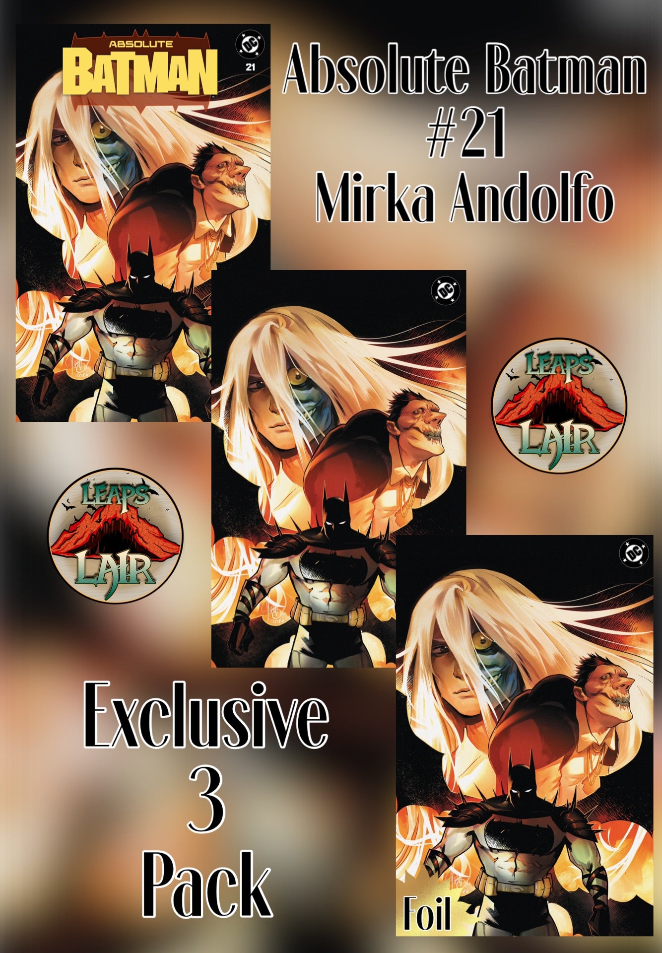 Absolute Batman #21 Trade + Virgin + Foil 3-Pack Mirka Andolfo PREORDER 7/1