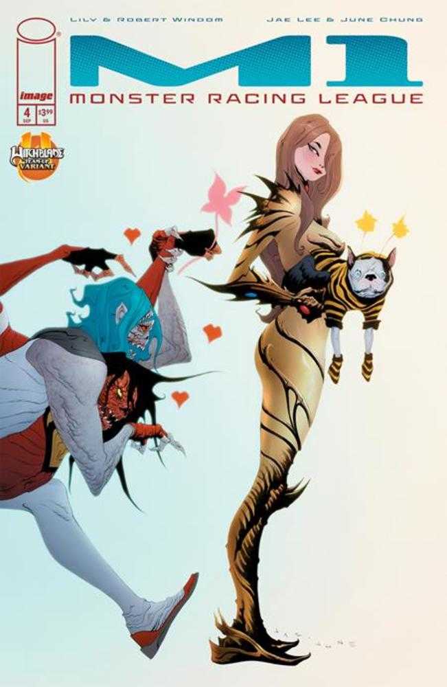 Comic book cover of 'M1 Monster Racing League #4 Cover B Jae Lee Witchblade Team Up Variant'