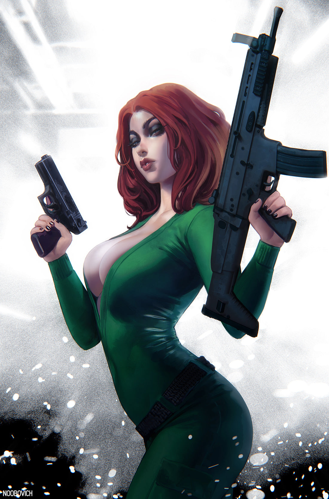 Heat Seeker Combustion #1 Noobovich exclusive virgin B black and white variant cover