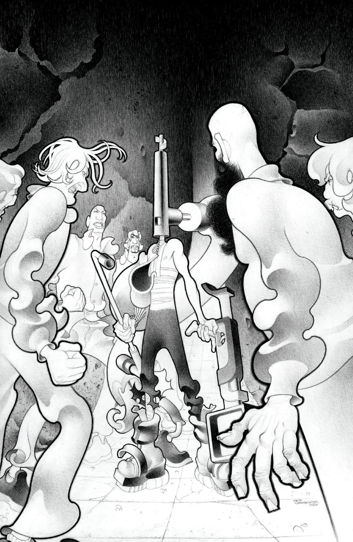 Faceless and the Family #4 Cover C 1:10 Matt Lesniewski B&W