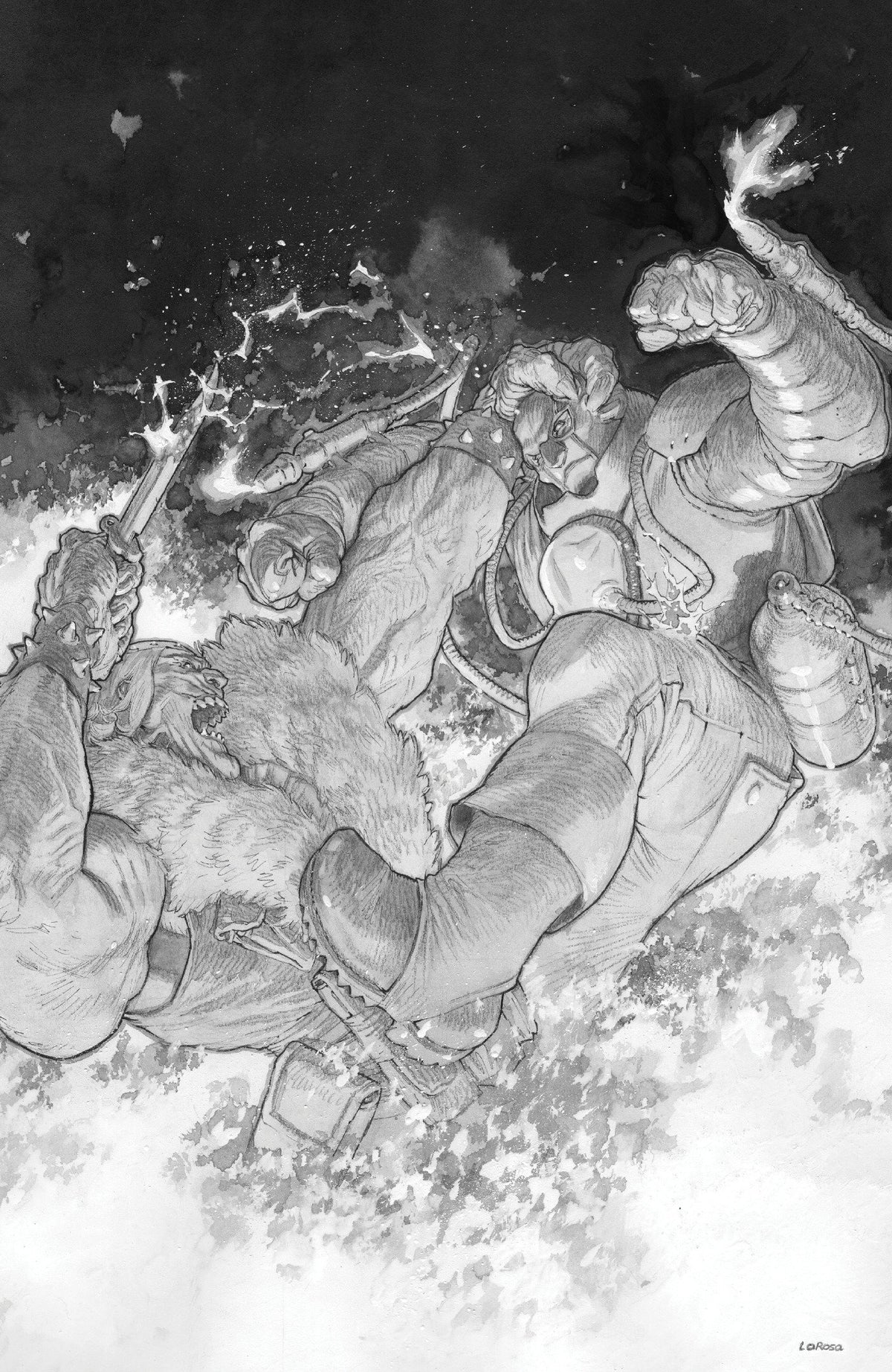 Fort Psycho #5 Cover D 1:20 Lewis LaRosa B&W