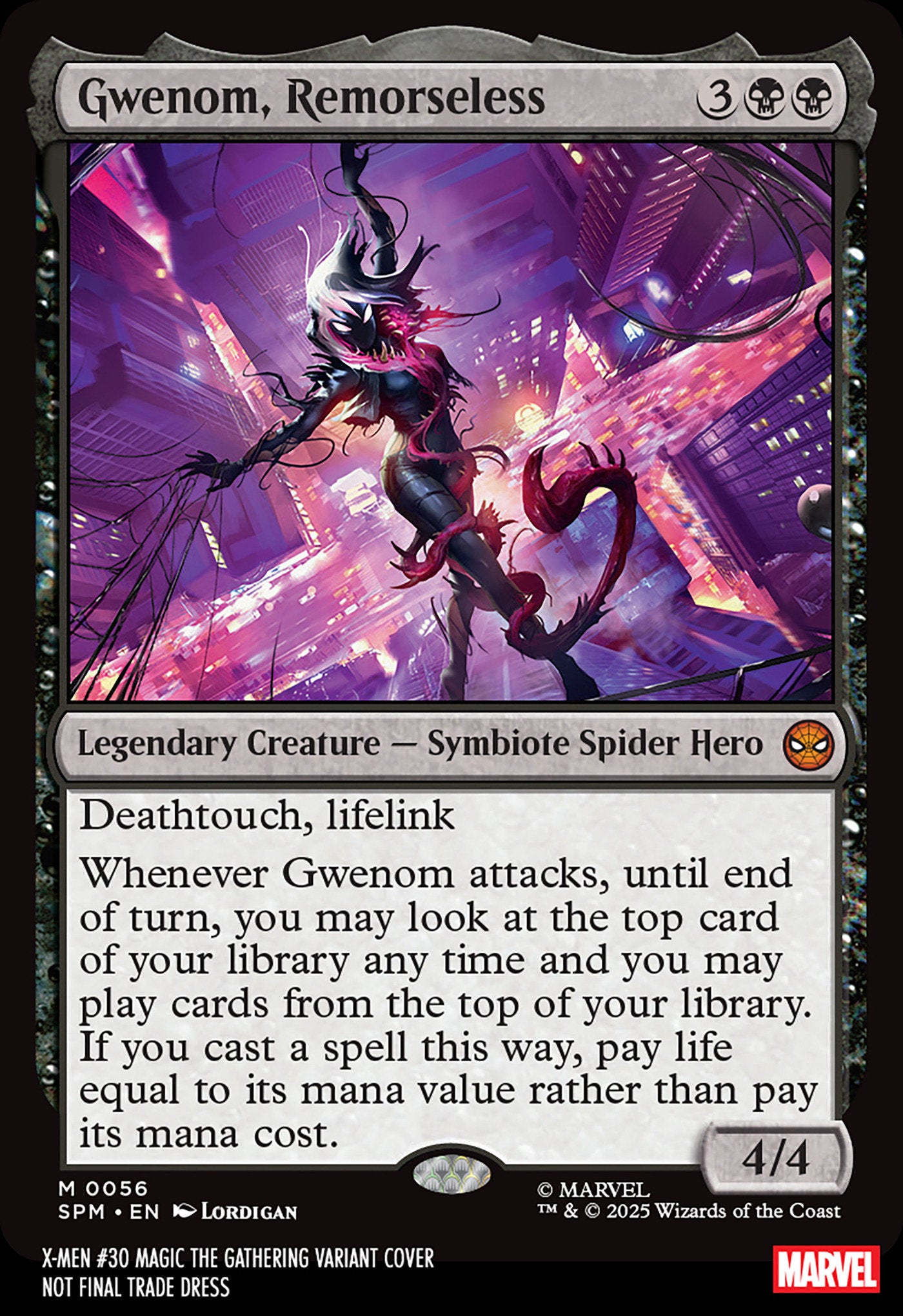 Comic book cover of 'X-Men #30 Lordigan Magic: The Gathering Variant'