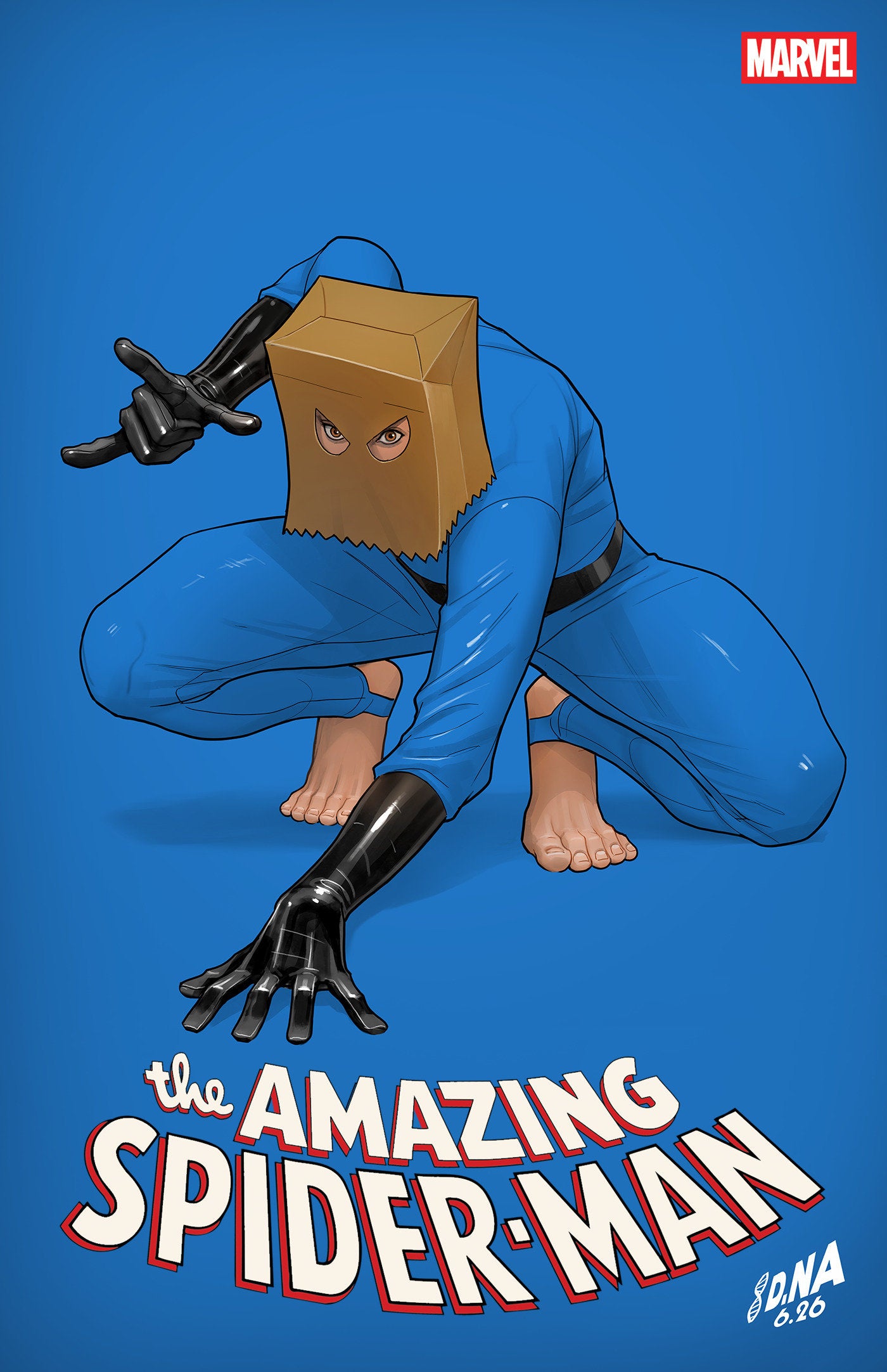 Comic book cover of 'Amazing Spider-Man #33 David Nakayama Color Block Blue Variant'