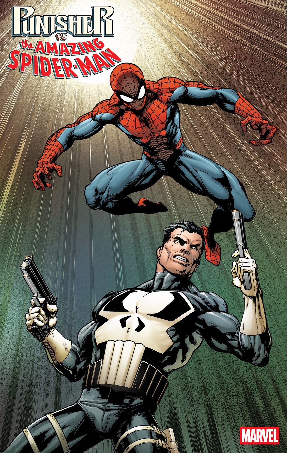 Comic book cover of 'Punisher vs. Spider-Man #3 Mark Bagley Variant'