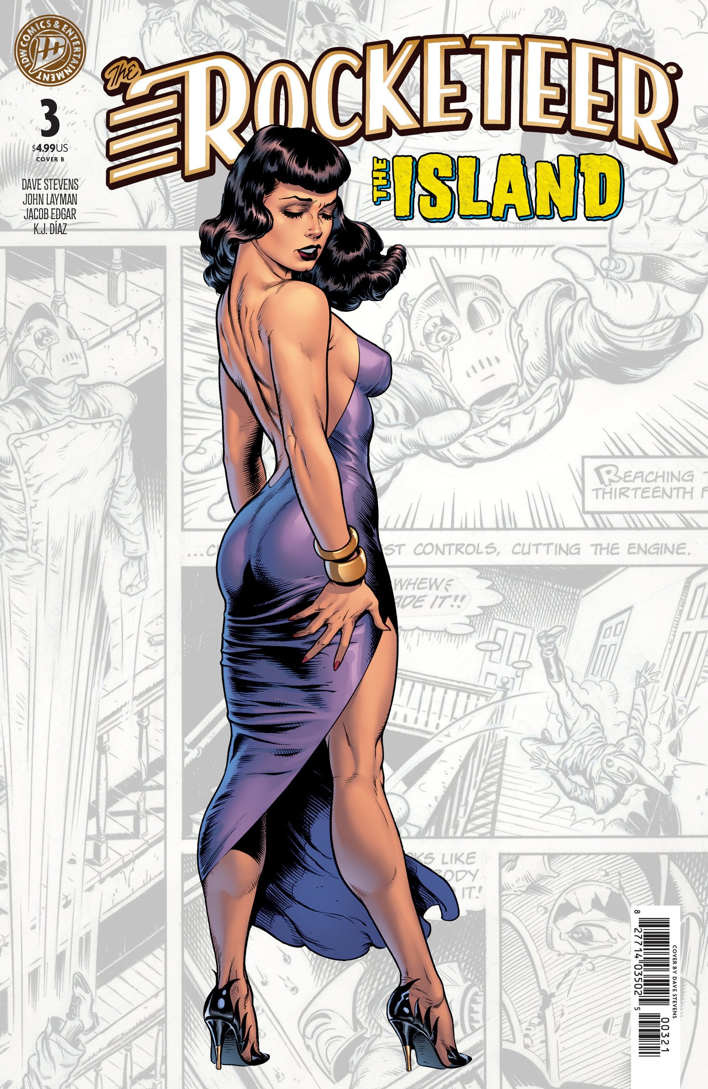 Comic book cover of 'The Rocketeer: The Island #3 Variant B (Stevens)'