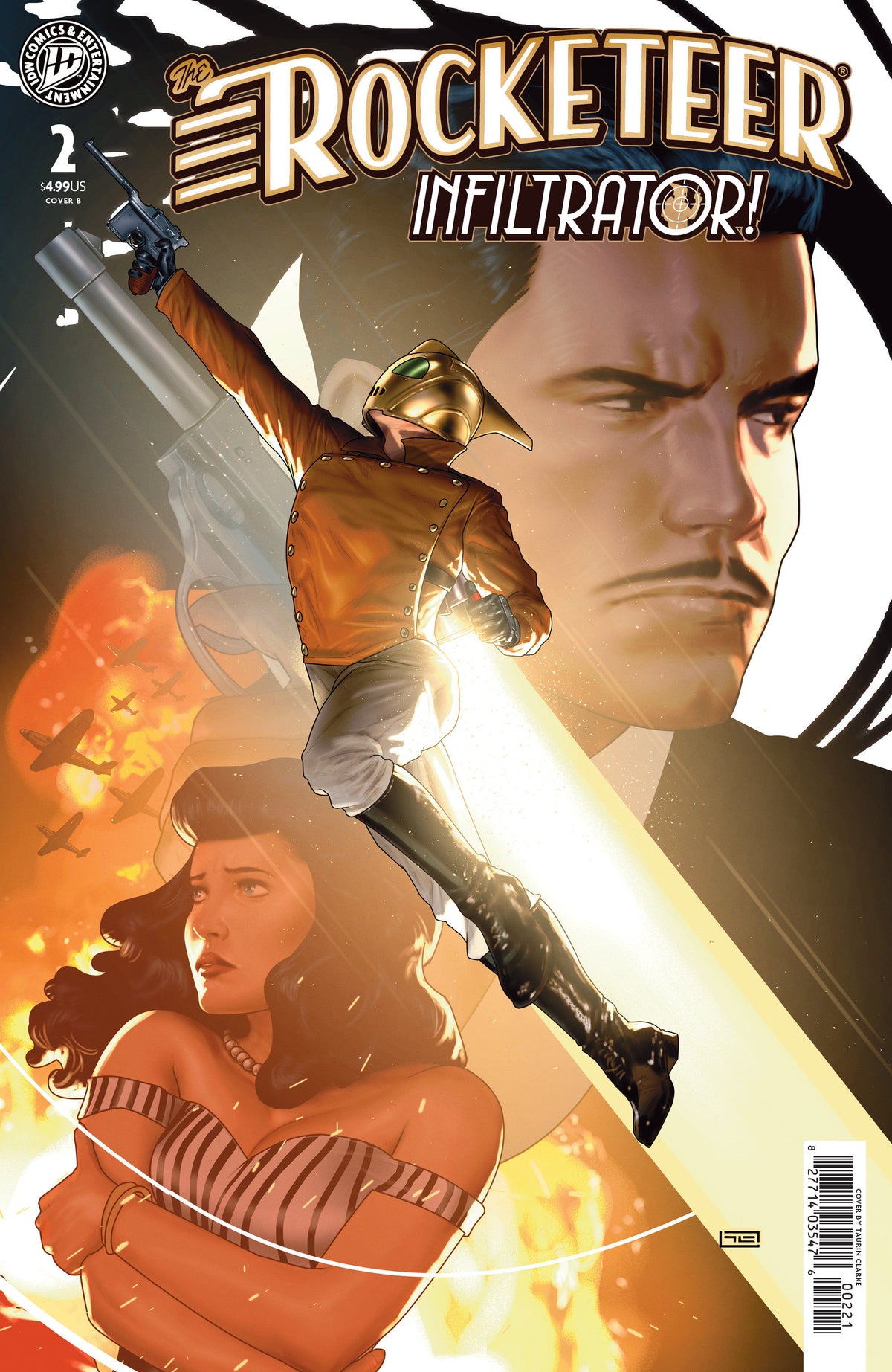Comic book cover of 'The Rocketeer: Infiltrator! #2 Variant B (Clarke) PRESALE 8/26'