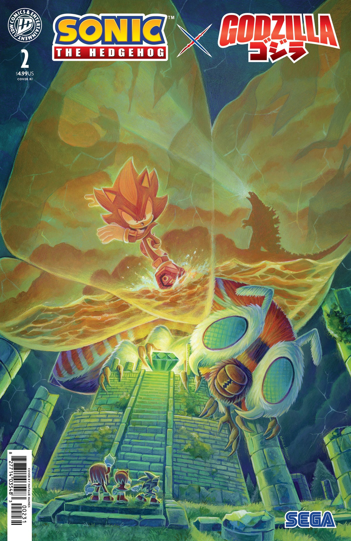 Sonic The Hedgehog X Godzilla #2 Variant Ri (15) (Haines) PRESALE 9/09