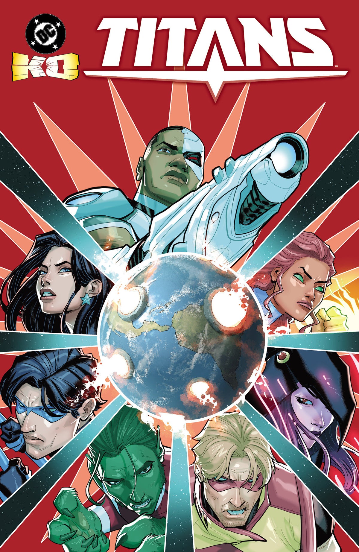Comic book cover of 'DC K.O. Titans - Pete Woods PRESALE 8/26'