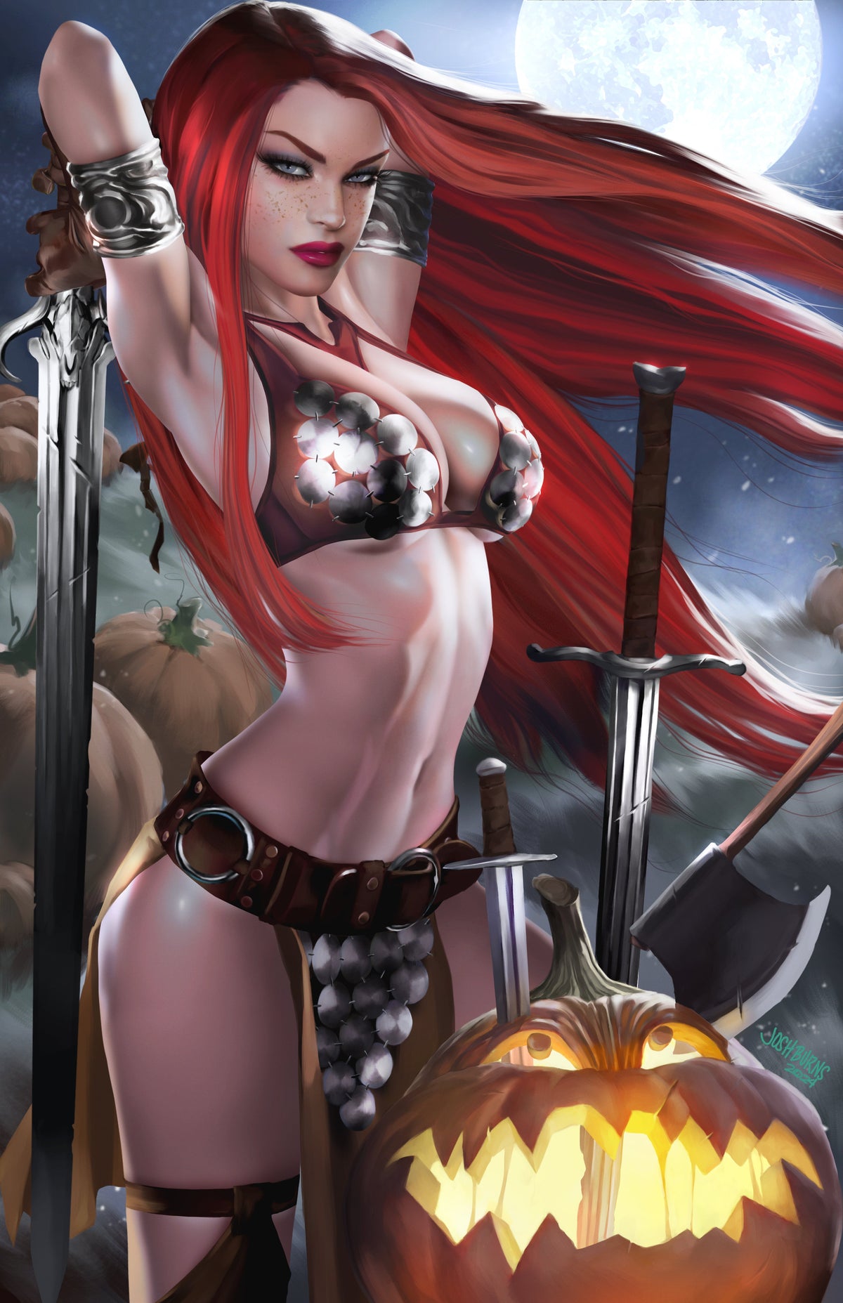 Red Sonja #15 Josh Burns Halloween exclusive night virgin variant cover
