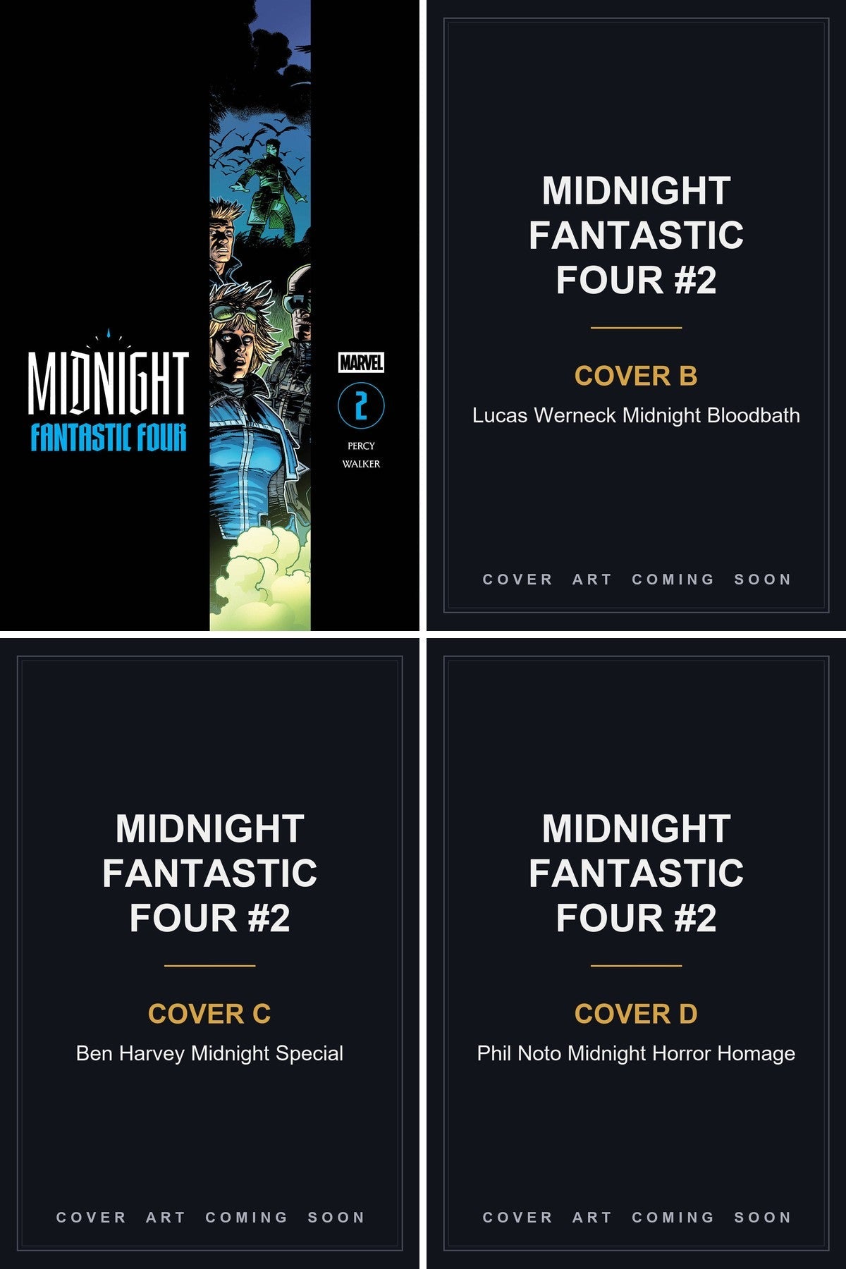 Midnight Fantastic Four #2 cover bundle covers