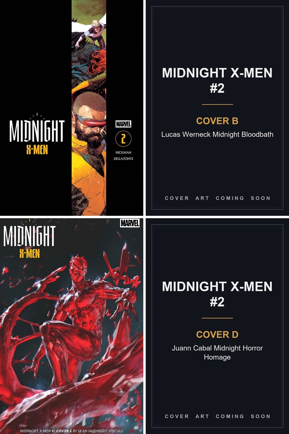 Midnight X-Men #2 cover bundle covers