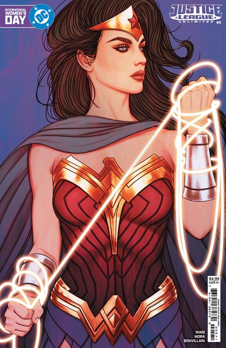 JUSTICE LEAGUE UNLIMITED #5 CVR E JENNY FRISON INTERNATIONAL WOMENS DAY WONDER WOMAN CARD STOCK VAR PRESALE 3/26