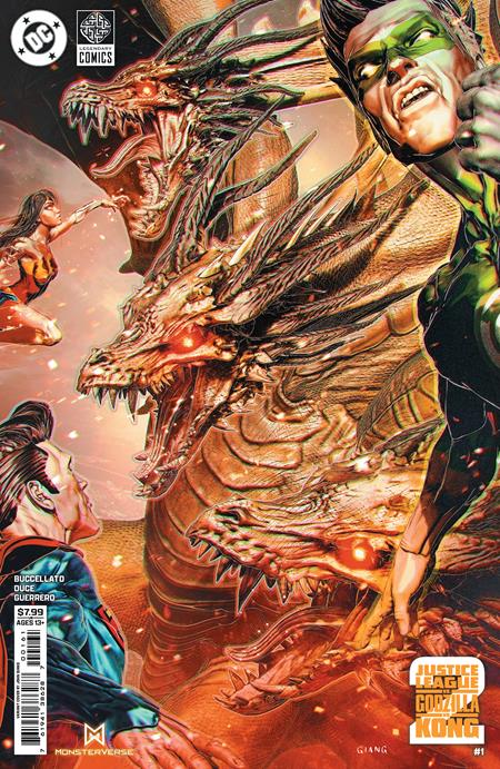 JUSTICE LEAGUE VS GODZILLA VS KONG 2 #1 (OF 7) CVR E JOHN GIANG FOIL VAR PRESALE 6/4/2025
