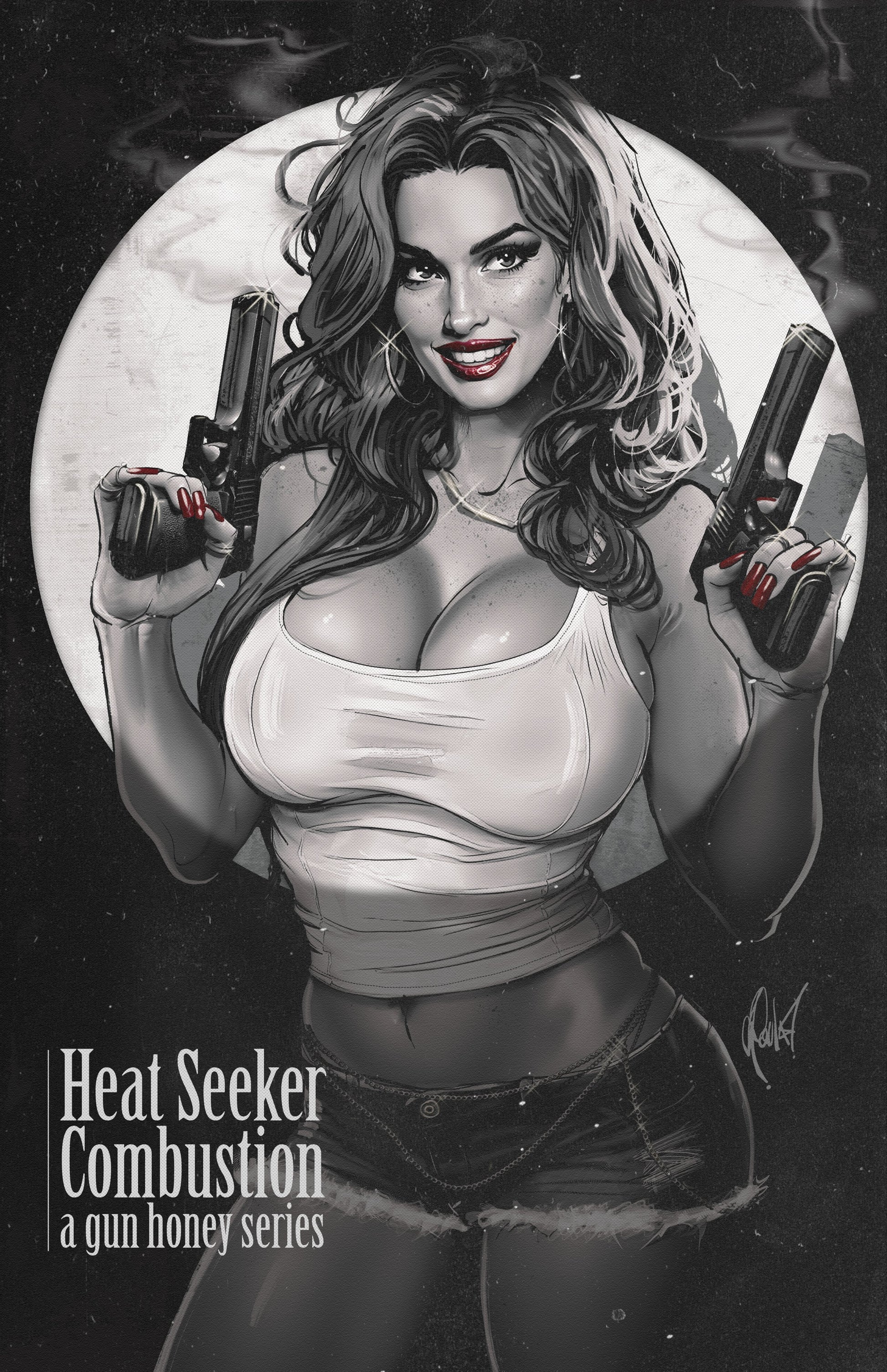 Heat Seeker Combustion #1 Cedric Poulat exclusive black and white variant cover
