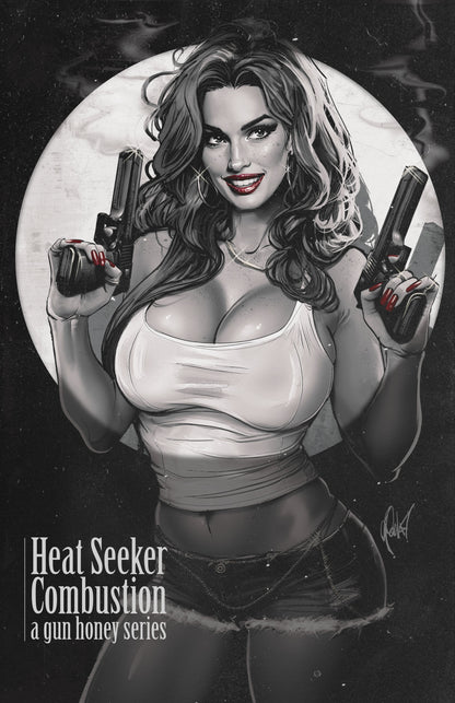 Heat Seeker Combustion #1 Cedric Poulat exclusive black and white variant cover