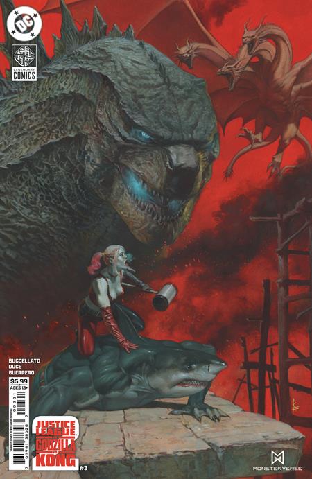 JUSTICE LEAGUE VS GODZILLA VS KONG 2 #3 (OF 7) CVR B RICCARDO FEDERICI CARD STOCK VAR PRESALE 8/6