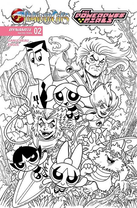 THUNDERCATS POWERPUFF GIRLS #2 CVR L INCENTIVE 1:5 KEN HAESER FOC BONUS LINE ART VAR