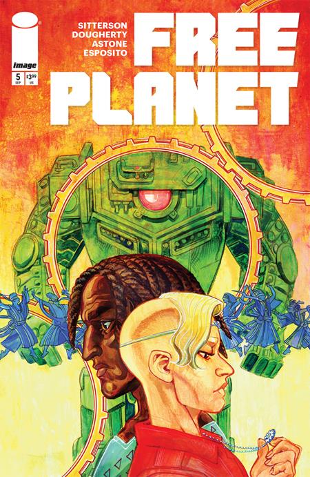 FREE PLANET #5 CVR B JED DOUGHERTY GREEN VAR PRESALE 9/10