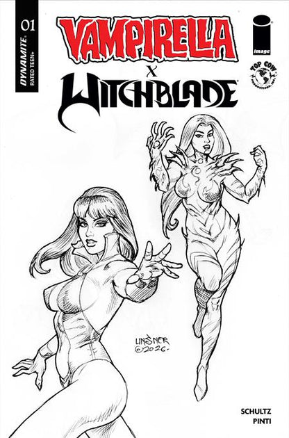 Vampirella X Witchblade Special #1 Cover K Incentive 1:15 Joseph Michael Linsner Line Art