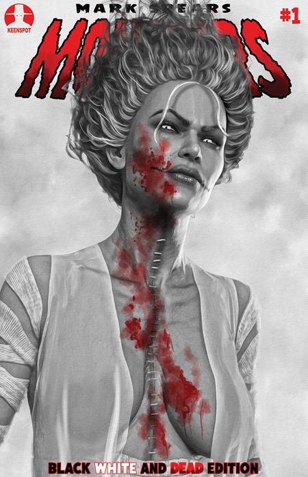 Mark Spears Monsters #1 7th Printing Black White & Dead Edition Cover B Mark Spears the Crimson Bride