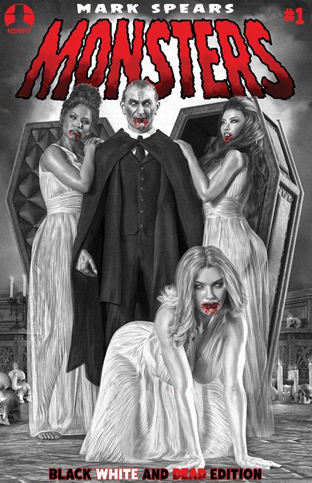 Mark Spears Monsters #1 7th Printing Black White & Dead Edition Cover C Mark Spears Court of Blood