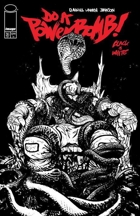 Comic book cover of 'Do A Powerbomb Black And White #3 (Of 3) Cover C Daniel Warren Johnson Variant'