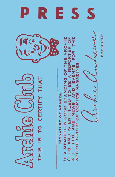 Archie's Madhouse Facsimile Edition #1 Cover F Bob Montana Archie Fan Club Card Foil