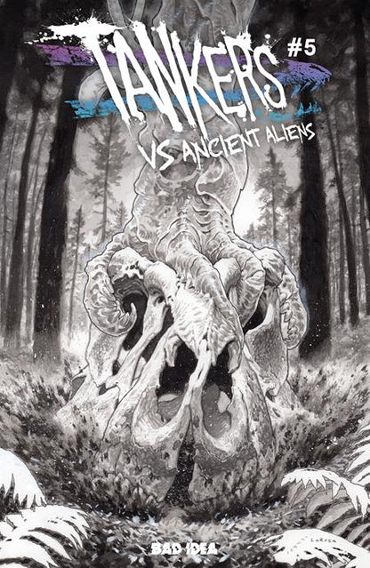 Tankers vs Ancient Aliens #5 (Of 5) Cover D 1:20 Lewis Larosa B&W