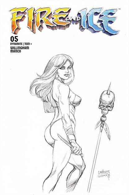 Fire And Ice #5 Cover F 1:10 Joseph Michael Linsner Line Art