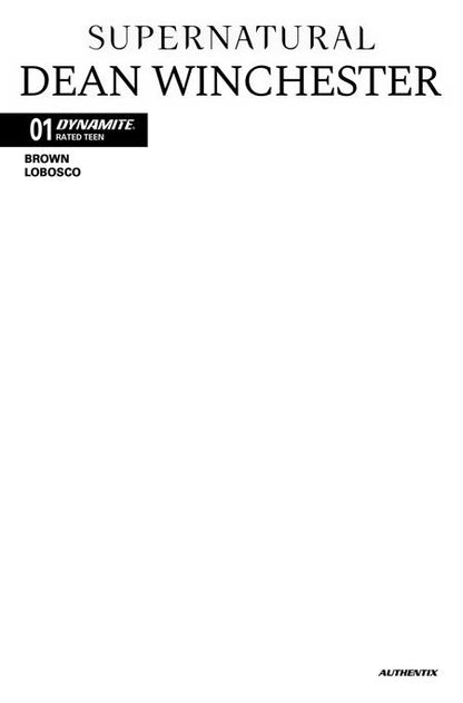 Supernatural: Dean Winchester #1 Cover F Blank Authentix