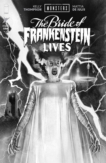 Universal Monsters Bride Of Frankenstein Lives #1 (Of 4) Cover E 1:25 Joshua Middleton B&W Classic Horror