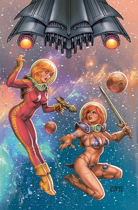 Red Sonja / Barbarella #1 Cover I Joseph Michael Linsner Metal Premium