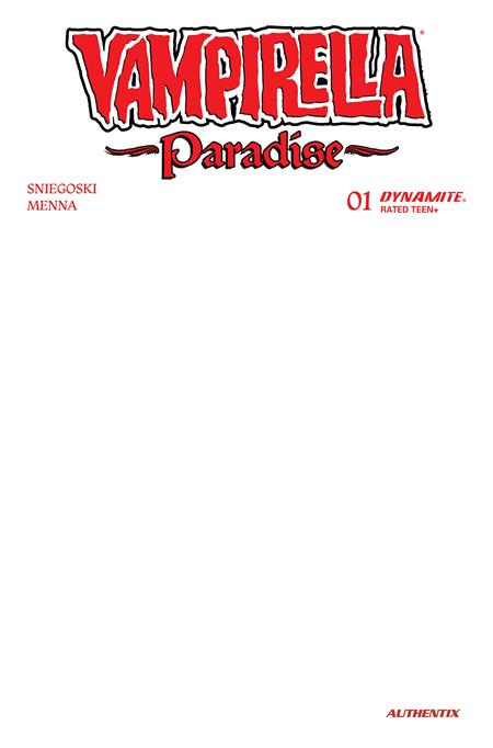 Vampirella: Paradise #1 Cover G Blank Authentix