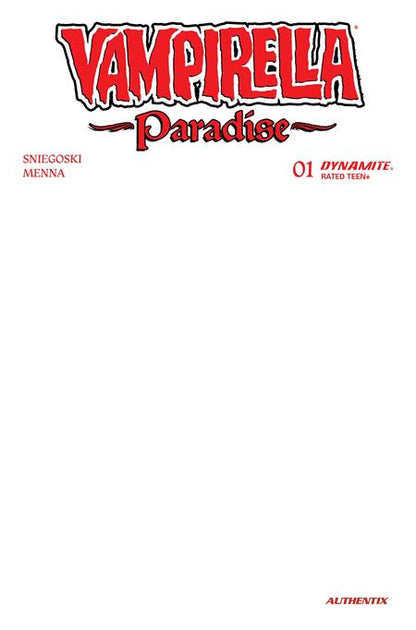 Vampirella: Paradise #1 Cover G Blank Authentix