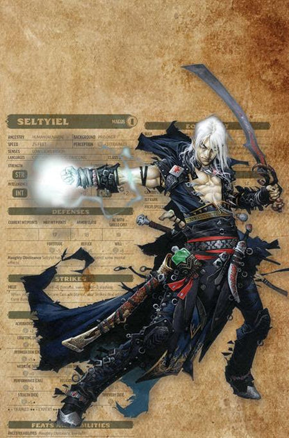 Pathfinder / Vampirella: Blade Of Darkness #3 Cover G 1:15 Wayne Reynolds Character Sheet Virgin