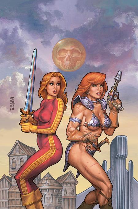 Red Sonja / Barbarella #2 Cover F Joseph Michael Linsner Metal Premium